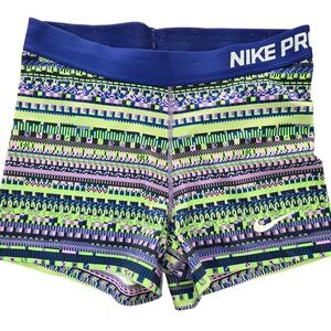 Nike Pro Compression Training Shorts Geometric Stripe Athletic Running Gym